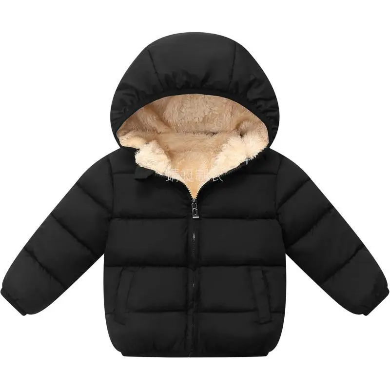 Kids' Hooded Puffer Coat - Long Sleeve Thick Warm Winter Outerwear for Boys & Girls (1-7T), Removable Hood, Elastic Cuffs, Zipper Closure, Gift Option