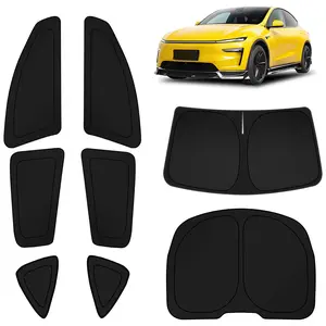 Canvcle Car Window Shades for Tesla Model Y 2020-2024(Not for Juniper) Windshield Sun Shade Side Window Cover UV Block Privacy Protection Accessories for Camping Blackout Rear Back Full Set 8PCS