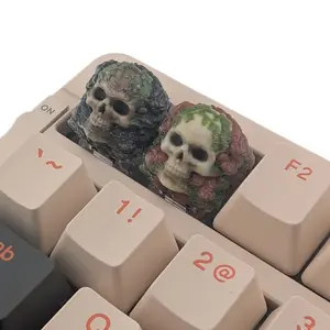 Mossy Skull Keycap | Full Color Resin Artisan Keycap