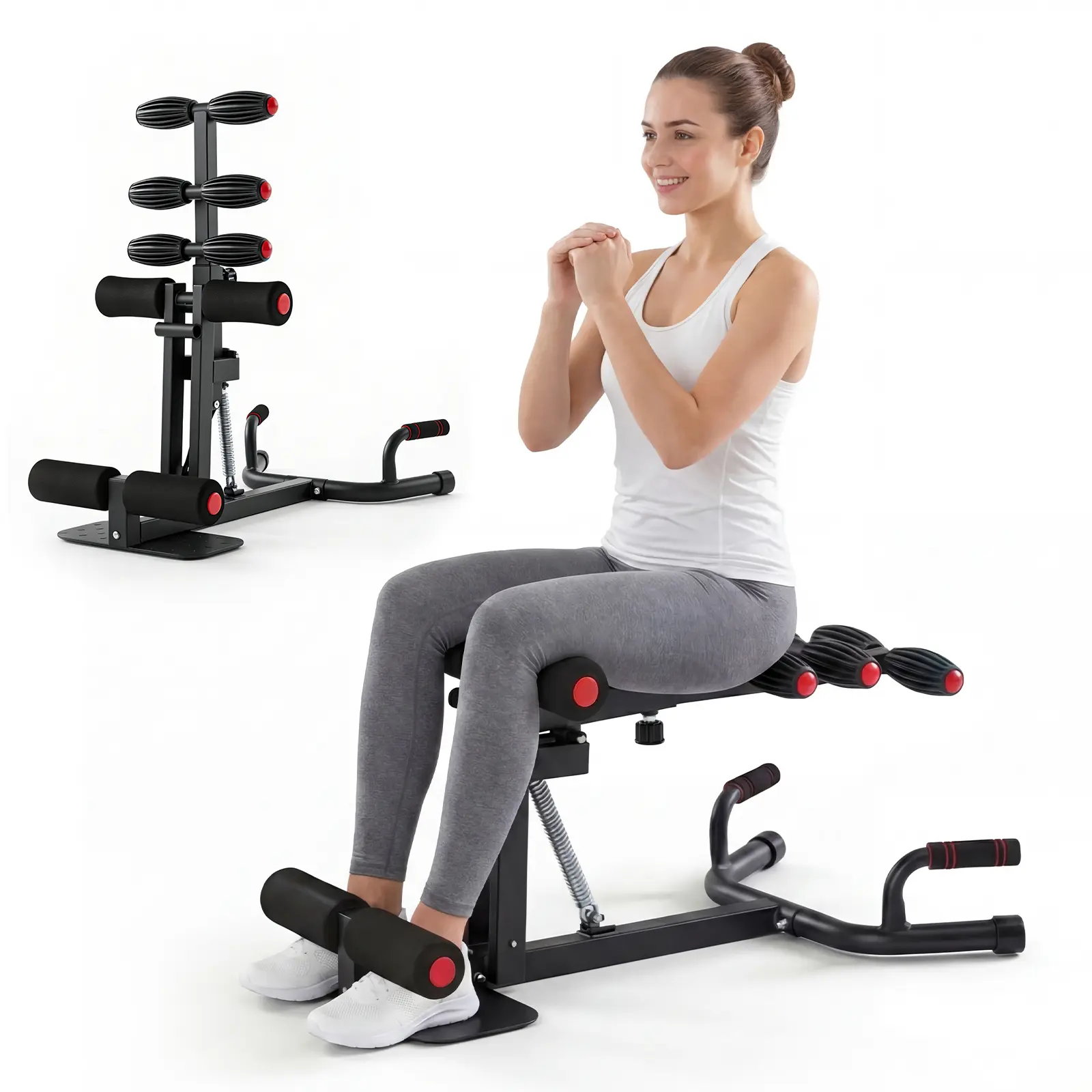 Sweetcrispy Adjustable Deep Squat Glutes Trainer Machine - Leg Exercise Machine, Home Gym Strength Training Equipment for Core Workouts & Push-Up Support