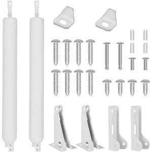 2 Set White Adjustable Pneumatic Screen & Storm Door Closers, Heavy Duty Smooth Closing Speed Cushion Door Closer for Security Screen Doors
