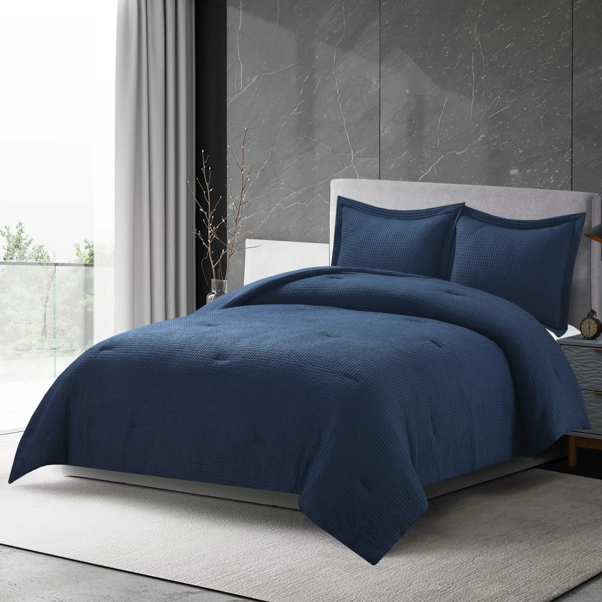 Wilmer 3-Piece Waffle Weave Comforter Set
