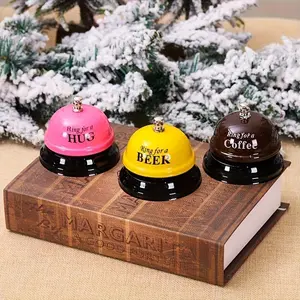 1pc Student Gift Creative Yellow, Pink, and Coffee-Colored Metal Bar Counter Bell Reminder, Restaurant/Bar Ring Bell, Hand Bell, Answer Bell, Home Decor, Event Party Gathering Decorative Bell