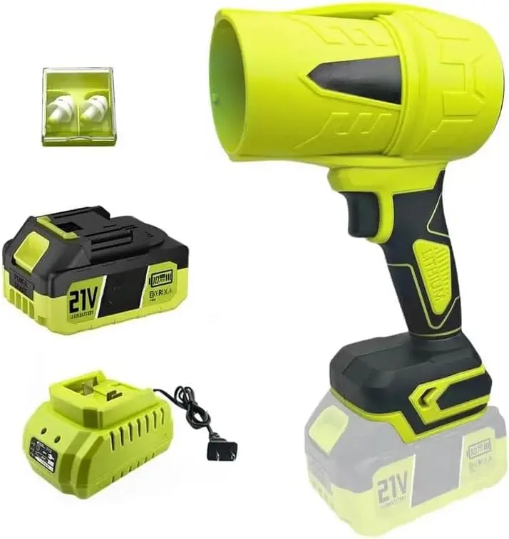 450 CFM Cordless Turbo Jet Leaf Blower, High Speed Handheld Blower with Ergonomic Grip, Cleans Yard Leaves Driveway Sand & Quick Car Drying