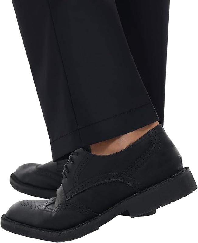 ELENCOCO Stretch Dress Pants No Iron Golf Pants Expandable Waist Flat Front Business Casual Pants Menswear Trouser Underwear  Pocket Beige Plain Outdoorfun,Father's Day gift,Tiktok shop deals,Gifts for him,Valentines day outfit