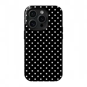 Black Polka Dots iPhone Case for iPhone17 ProMax 16Promax Pro plus 15 14 13 12.Samsung 25 Ultra plus, 24, 23, 22 phone cases, double-layer protective covers, Premium Shockproof Protective Case Stylish Gift for Girls