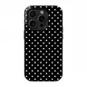 Black Polka Dot Durable iPhone Protect Cover - Double-Layer Heavy-Duty Shockproof Case for iPhone 18 ProMax, 17ProMax 16 ProMax/Pro Plus, 15, 14, 13, 12 - Stylish Teen Girls' Phone Accessory Gift