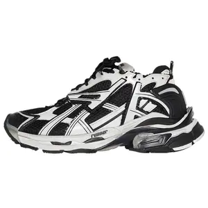 Balenciaga Runner Low-Top Distressed Sneakers for Women in Black and White Sporty Running Shoes Running Shoes Running Shoes kitten heels heels shoes for women kitten heels for women