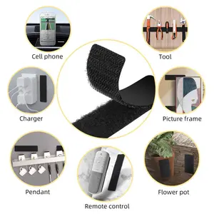 15 Sets Strips with Adhesive Heavy Duty - Strong Double Sided Tape with Hook and Loop Adhesive Strips - 1 x 4 Inch round  tape