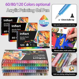Acrylic Gel Pen, Glitter Marker, Marker for Sketching, Journaling Pens, Bold 1.0mm Super Shiny, Highlight Effect, Large Capacity Smooth Ink Output, Painting, Doodling, Diary Writing, Stackable Color Learning Stationery Set