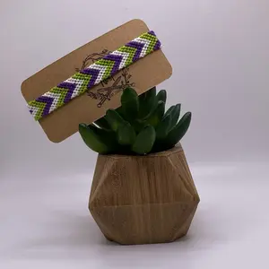 Genderqueer Chevron Pride Friendship Bracelet - High-Quality Cotton Embroidery Floss, Adjustable Sliding Knot, LGBTQ+ Support Fashion Accessory