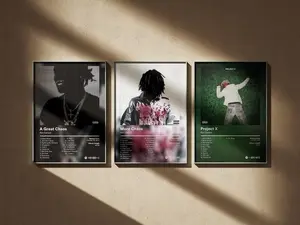 Ken Carson Poster 3 Pack - Minimal Prints - Album Cover Wall Decor Set Unframed
