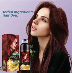 TOAE Hair Color Shampoo, Hair Dye Shampoo With Herbal Ingredients , Instant Grey Hair Coverage, Wine Red, Chestnut Brown, Perfect Gifts for Women&Men Haircare Bowl Brush Dark Brown Ginseng Plant