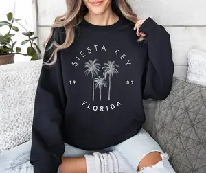 Siesta Key Sweatshirt, FL Aesthetic Beach Crewneck, Oversized Minimalist Sweater, Siesta Key Florida Shirt, Florida Souvenir, East Coast Top