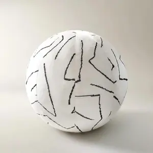Z Gallerie Bea Embroidered Velvet Ball Pillow 12" - White/Black/Tan Home Decorative Cushion Soft Cushion Z Gallerie Bea Embroidered Velvet Ball Pillow 12" - White/Black/Tan Home Decorative Cushion Soft Cushion