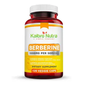Kaibro Nutra Berberine 500mg (1000mg Per Serving) for Supports Healthy Immune Function, Anti-oxidant,Gastrointestinal & Overall Wellness. Plant Based, Vegan, Non-GMO - 120 Veggie Capsules