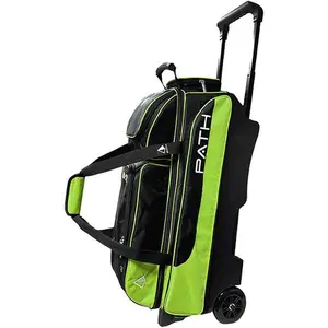 Pyramid Path Triple Premium Deluxe Roller Bowling Bag (Black/Lime Green)