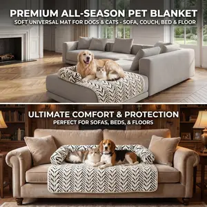 Soft Universal Pet Blanket for Dogs & Cats, All Season Pet Mat for Sofa, Couch, Bed & Floor