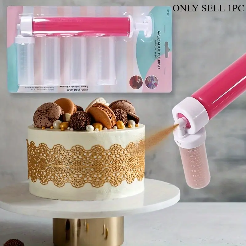 1pc Plastic Manual Airbrush Baking, Decorating Baking Tool For Kitchen Dessert Cake Spraying Pastry Tool, Various Color Option, Baking Accessories, Baking Supplies