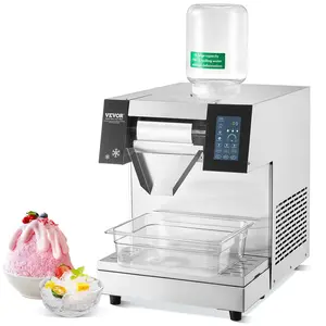 Summervibes VEVOR Commercial Snowflake Ice Machine, 573LBS/24H Snowflake Ice Maker, Stainless Steel Ice Shaver Machine, Electric Snow Cone Maker, Air Cooling System for Rapid Heat Dissipation, for Bakery, Cafe