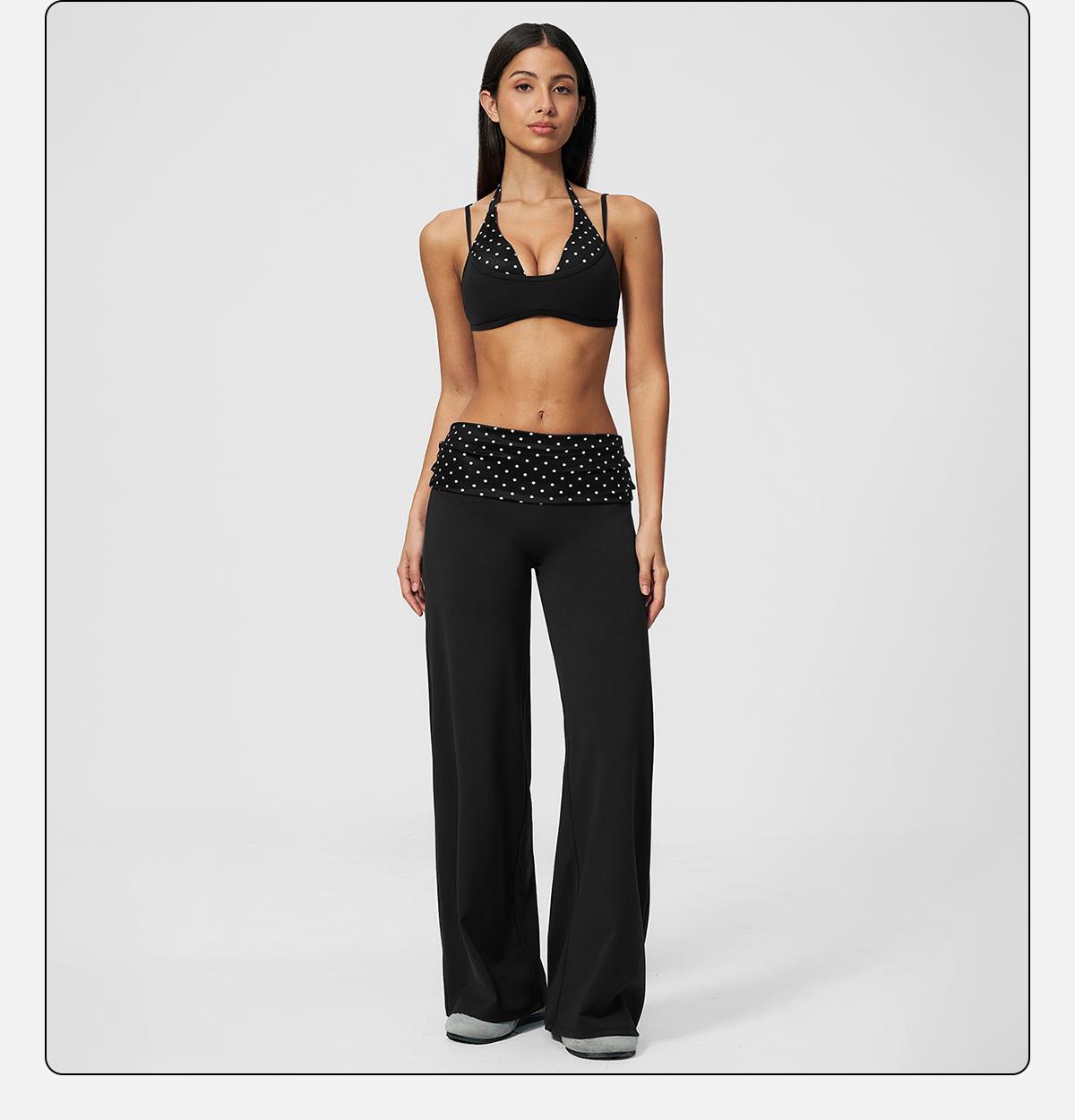 MFVIM women’s halter yoga set — breathable “naked feel” fitness bra and high-waisted wide-leg athletic pants, two-piece slim-fit training workout apparel