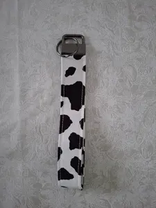 Cow Print Wristlet Keychain