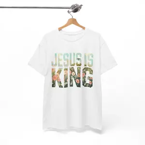 Jesus Is King Shirt Christian T-Shirt, Floral Jesus Tee, Faith Based Apparel, Christian Graphic Shirt, Religious Inspirational Tee, Jesus Lover Gift, Christian Gift for Men Women, Vintage Aesthetic Faith Shirt, Worship Christian Clothing