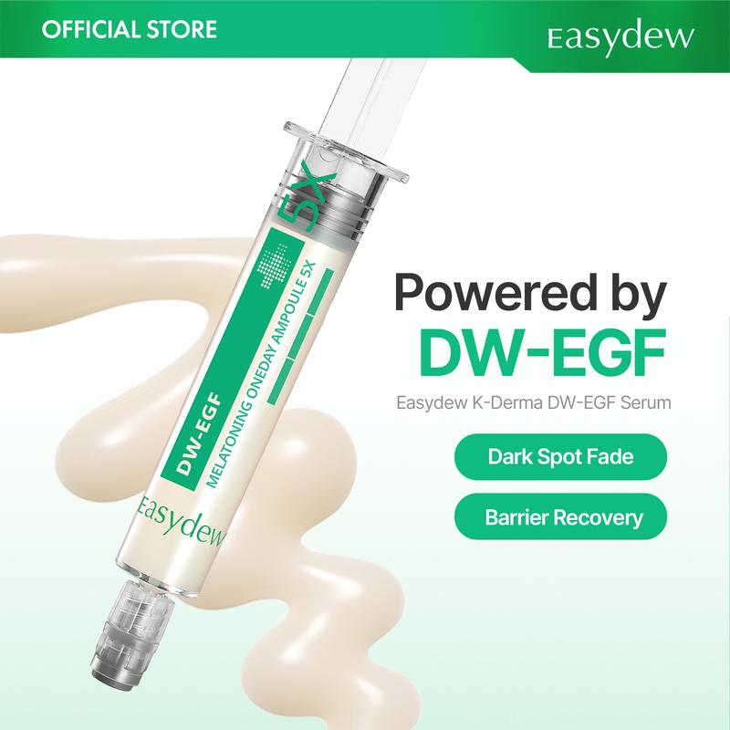 Easydew DW-EGF Melatoning Ampoule - Official Product 99% Pure EGF Peptide Hydrating Serum with Niacinamide & Glutathione for Uneven Skin - Dark Spot Remover - Fast Absorbing Day & Night - Korean Skin Care Olive Young