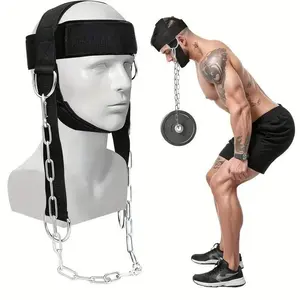Neck seat belt for training, adjustable belt with steel chain, suitable for gym and mixed martial arts training equipment