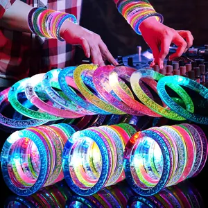 OLUPP 90 Pack Glow Bracelets, Glow in the Dark Party Supplies, 6 Color LED Light Up Bracelets for Adults & Kids Birthday Party Favors, Concert, New Year, Carnival, Raves