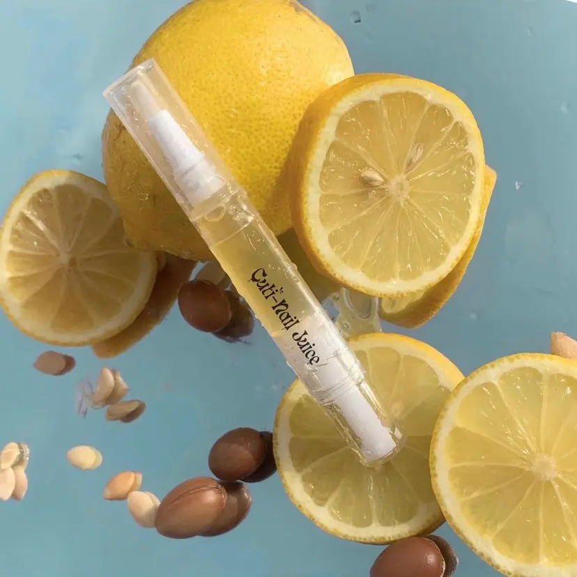 Cuti-Nail Juice Oil Brush Pen + Crystal Nail file Grow,strengthen, nourish and brighten nails. X-Large 5ml Fragrance Lemon Argan Organic Vegan Manicure