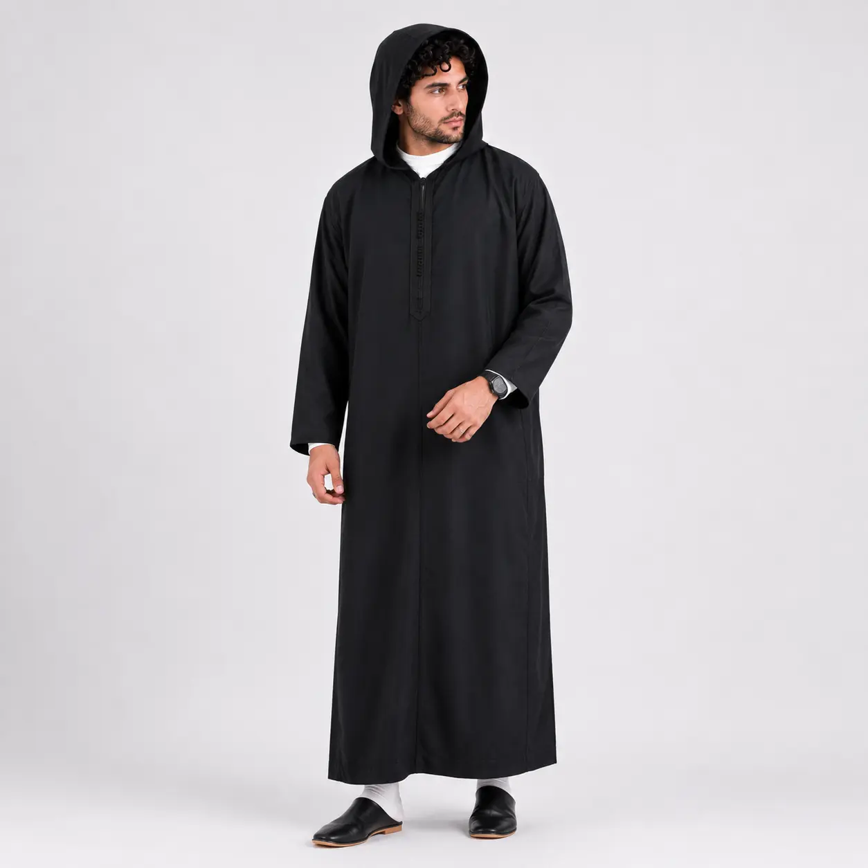 Linen Noir Moroccan Djellaba