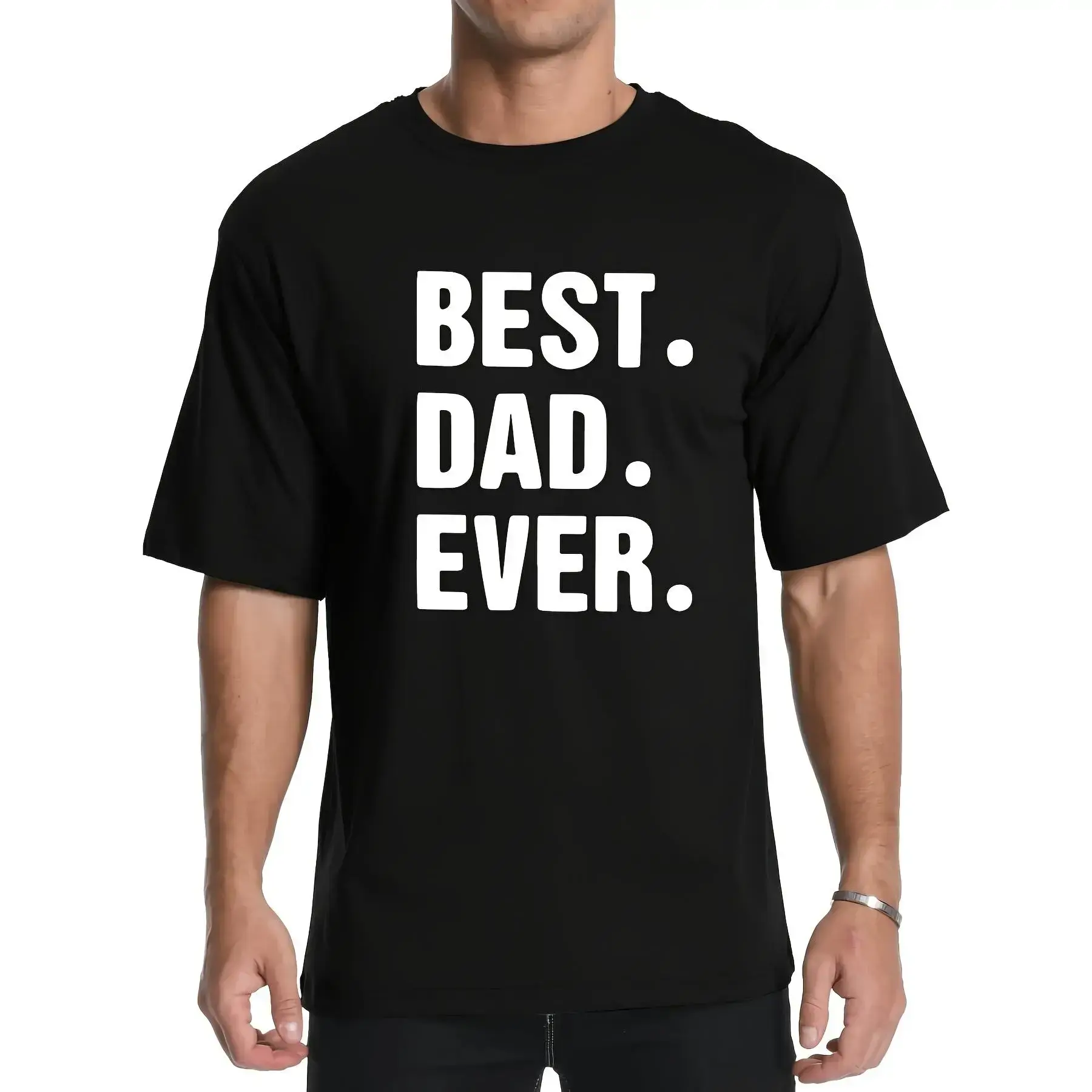 Short Sleeve T-Shirt Featuring The Phrase 'Best Dad Ever' Perfect for Casual Outings, Vacations, Parties, And Sports, Unisex Design for Summer 2026 with Printed Graphics, Breathable Sweat-Wicking And Soft, Suitable for Daily CommutesArtWearLab