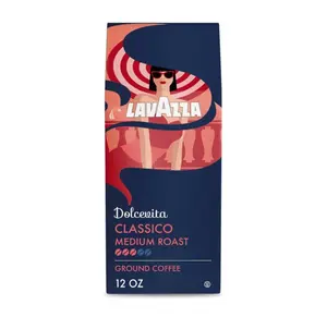 Lavazza Dolcevita Classico Ground Coffee 12oz Bag, Medium Roast, Rich and Full-bodied, Intensity 3/5, Arabica and Robusta, Ideal for Drip Brewers (Pack of 1) - Package May Vary