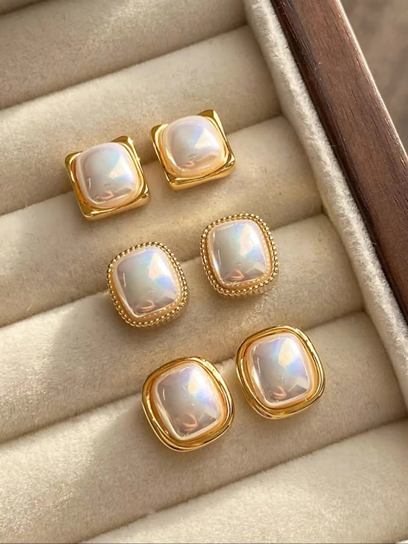 Elegant Geometric Mini Faux Pearl Stud Earrings Jewelry for Women, Simple Fashion Design, Perfect for Daily Wear & Casual Occasions
