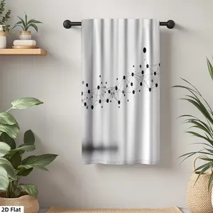 1Pc Modern Network of Dots and Lines on Background Bathroom Hand Towel Bath Towel, Multiple Size Microfiber Towel, Ultra-Soft Quick Dry and Absorbent Polyester Large Bath Towel, Unique Home Decorative Kitchen Towels