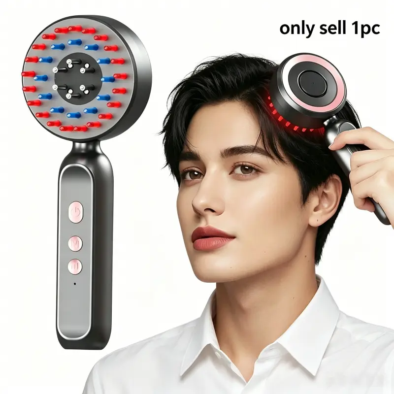 This multifunctional electric massage comb for the head features 3 vibration modes, USB charging, a detachable storage compartment, and is suitable for both dry and wet hair. It combines hair care and scalp massage in one, making it an ideal gift.