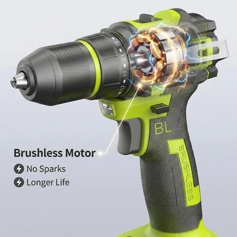 【DealsForYouDays】21V Cordless Drill Tool Set, USB/Type-C Rechargeable Electric Power Drill with 2.0Ah Lithium-ion Battery and Charger, Portable All-in-One DIY Home Toolbox Kit, Ideal Holiday Present