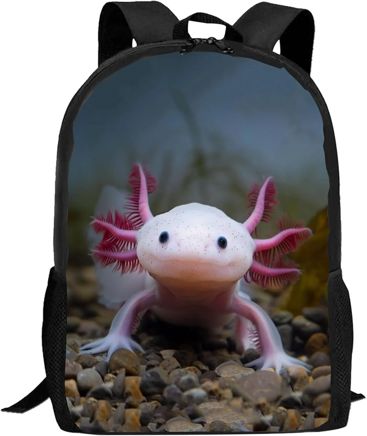 Axolotl Backpack for , Cute Pink Axolotl 17 Inch, Large Capacity for Elementary Middle High