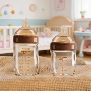 4oz, 5oz, 8oz Wide-Neck Glass Baby Bottles with Air Balance Valve, Ideal Gift for Breastfeeding Moms, Breastfeeding Support |   Ergonomic Design |   Durable Glass,The Perfect Gift for Your Little One.