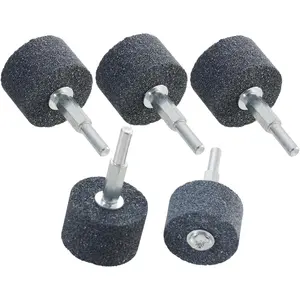 5 Pcs Abrasive Stone Grinding Wheels with 1/4" Shank,1-1/2 inch by 1 inch Aluminum Oxide Mounted Grinding Wheels for Drill, Grinder, Rotary Tools (38mm*25mm)