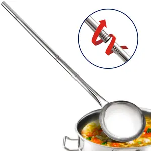 ARC LS121 48 Inch Stainless Steel Crawfish Boil Spoon Mixing ladel with Threads Removable Handle Long Handle Spoon for Large Batch Cooking Crawfish Boil and Brewing Beer