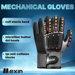 Mexin-LBST-02 Orange outdoor anti smashing, anti impact and shock-absorbing TPR patch protective gloves are soft and breathable
