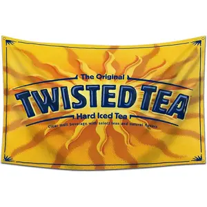 Twisted Tea 3x5Ft Flag Tapestry for Wall Hanging College Room Man Cave Boys and Girls Bedroom Party Supplies Yard Signs Banner with 4 Bass Gromments