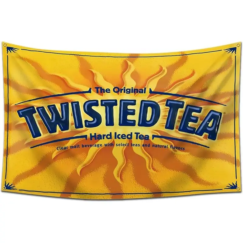 Twisted Tea Flag Tapestry Decor with  - Indoor Wall Hanging, Flags for Room, Home Decor Cloth for College Dorm, Man Cave Party Supplies Banner bedroom decor tapestry cheap bedroom decor cool stuff for your bedroom