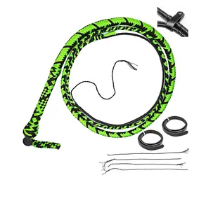 Bull Whip - Paracord Lime Green & Black 16 Ply - 4ft to 14ft Handmade