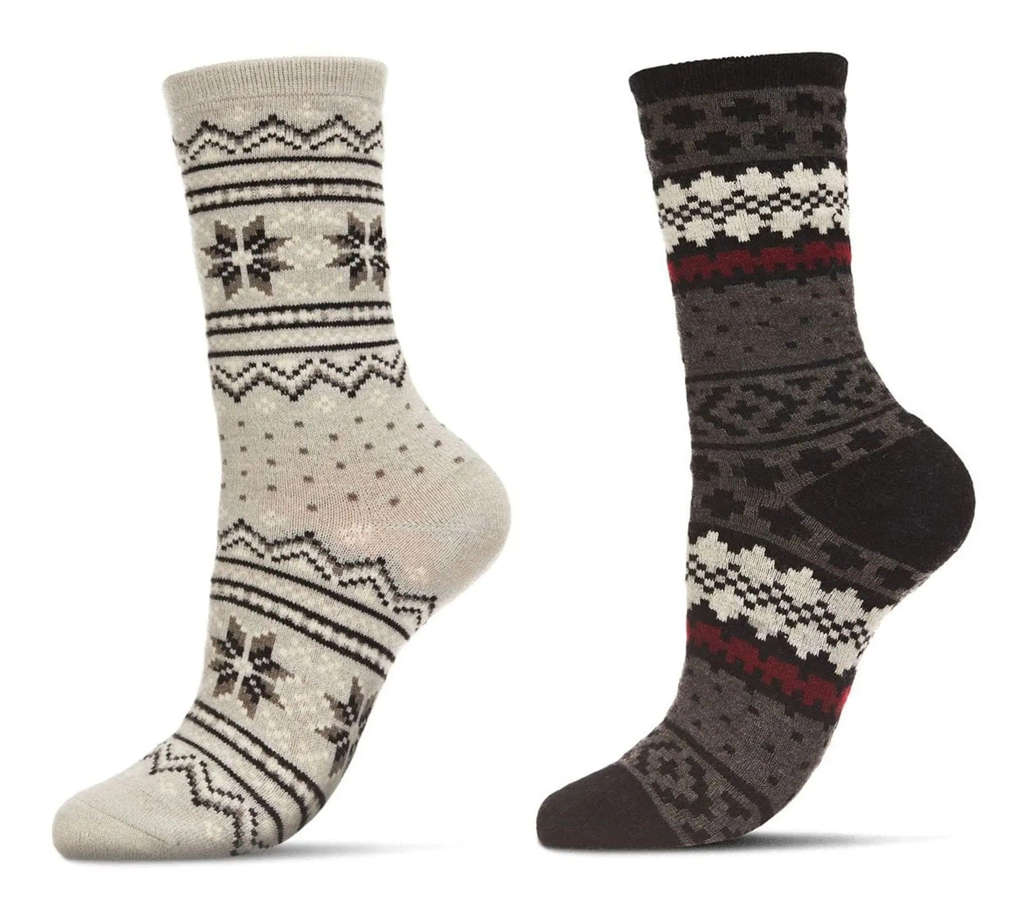 MeMoi Set of 2 Women's Fair Isle Cashmere Blend Socks MeMoi Set of 2 Women's Fair Isle Cashmere Blend Socks