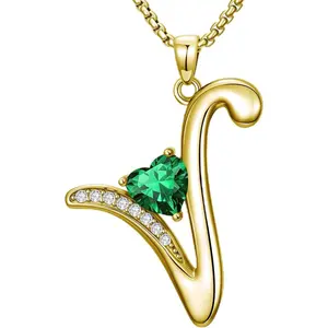 Mothers Day Gifts for Women, 18k Gold Initial Necklaces, Simple Alphabets Letters Birthstone Pendant, Name Jewelry with Luxurious Gift Box, Anniversary Birthday Gift for Mom Wife Daughter Her