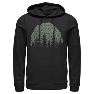 Men's Lost Gods Tree Stump Forest Silloutte Pull Over Hoodie