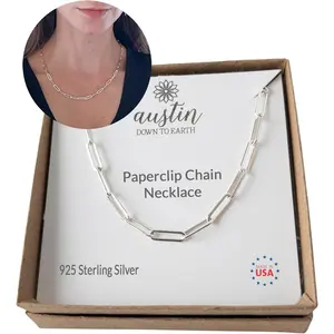 Paperclip Chain Necklace, Paper Clip Chain, Large Link Chain Necklaces for Women Chunky, Heavy Long Rectangle, Trendy Big Chain for Women
